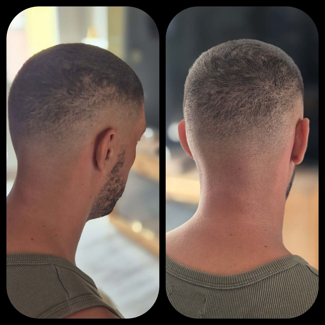 Avant / après : coupe homme dégradé à blanc réalisée à domicile — S-MH'air